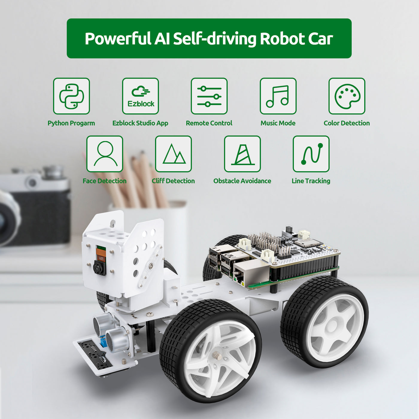 SunFounder Picar-X - Smart Robot Car Kit for Raspberry Pi